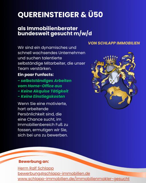 Haupt- oder nebenberufliche Immobilienberater/ in (m/ w/ d) bundesweit gesucht - Stellenmarkt - Köln