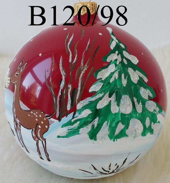 WEIHNACHTEN Handbemaltes Glas Christbaumkugel - Durchmesser 12 cm - Handwerk Hausbau Garten - Hamburg
