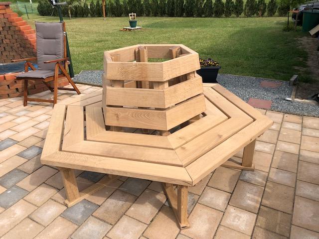 Baumbank aus massiver Eiche - Handwerk Hausbau Garten - Wardow