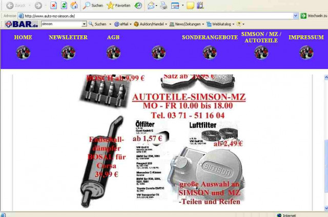 SPARPREISE für  SIMSON - TEILE - Motorraeder und Teile nach Marken - Chemnitz