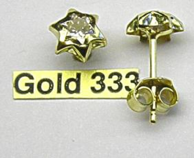 GOLDSTERNOHRSTECKER, GOLD 333 - Kleidung Schmuck Accessoires - LORSCH